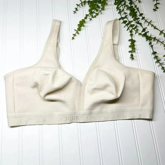 Cacique - Lane Bryant Off White Unlined Full Coverage No Wire Bra Women's 40D - Picture 1 of 6